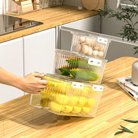 Ensemble de bacs pour réfrigérateur de cuisine, organisateur de fruits et d'aliments pour la maison, récipients de conservation pour légumes frais, boîte de rangement
