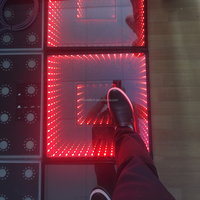 Pista de Baile LED 3D Infinity de Vidrio Templado, Iluminación RGB de 15W, Removible, con Cable, Espejo 3D, IP65, DMX512, Pista de Baile LED Starlit