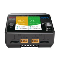 Chargeur intelligent à double canal HOTA D6 Pro 200W AC 650W DC 15A pour batteries LiPo LiHV LiFe LiIon RC 1-6S