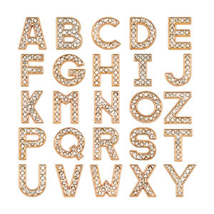 HYB kuaji Designers metal luxo bling strass personalizado, metal marca sapato encantos, Bling Inglês carta metal sapato encantos - Product Image 1