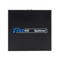 Convertisseur HD 1080P Splitter 1 entrée 2 sorties Adaptateur Boîtier Métallique Noir 2 Sorties HD