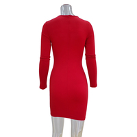 Nuevo Diseño de Vestido Corto Sexy para Mujer, de Manga Larga, con Abertura Frontal en el Pecho, Ajustado, Informal, para Fiesta o Club