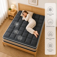 Matelas à ressorts ensachés en mousse à mémoire de forme gel 3 zones pour chambre d'amis, matelas double pour appartement, surmatelas en mousse à mémoire de forme, vente en gros