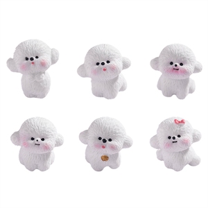 Adornos decorativos de lana para casa de muñecas, diseño de cachorro blanco, miniaturas para escritorio, pequeños adornos DIY - Product Image 5