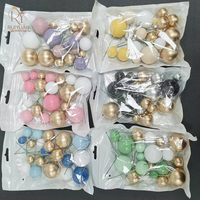 Ensemble de boules artificielles de Noël, d'anniversaire et de baby shower de tailles et couleurs variées, fournitures de décoration de gâteaux, décoration de gâteau