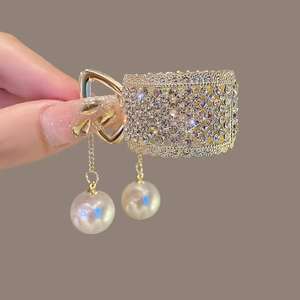 Clip à cheveux en métal avec perles et pompon <span class=keywords><strong>magique</strong></span> pour queue de cheval haute, boucle fixe à l'arrière de la tête, <span class=keywords><strong>pince</strong></span> à cheveux, accessoire de coiffure - Product Image 6