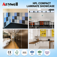 Panneau stratifié compact résistant à l'humidité, ignifuge, résistant aux chocs et aux rayures pour cabine de toilette, épaisseur personnalisée
