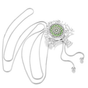 Модный кулон-медальон из нержавеющей стали с длинной цепочкой-змейкой и кисточкой, диффузор для ароматерапии, парфюмерное украшение для женщин - Product Image 4