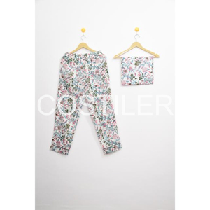 Conjunto de pijama térmico de manga larga elegante para mujer, traje PJ elegante transpirable con cierre de cintura elástica, colores personalizados para niñas, Invierno - Product Image 1