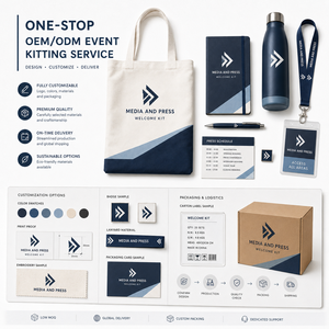 Kit di Benvenuto Personalizzato per Media e Delegati Eventi OEM ODM con Borsa, Taccuino e Bottiglia - Product Image 5
