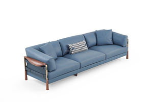 การออกแบบคลาสสิกและป๊อปดั้งเดิมที่เรียบง่ายทันสมัยชุดโซฟาหนังวอลนัทระดับไฮเอนด์ - Product Image 4