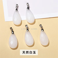 Pendentif en pierres précieuses personnalisées fermoir en argent mélange naturel cristal de quartz goutte d'eau pierre à facettes pendentifs sculptés à vendre