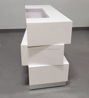 Cheveux Nail Salon Réception Comptoir Table Meubles Beauté Blanc Design Moderne led lumière bar table comptoir de réception