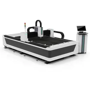Desktop Cnc Fiber Laser Metalen Snijmachine Met Wisseltafel En Volledige Bescherming Cover Optie