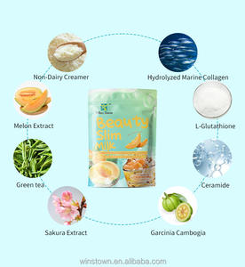 wins town Green tea Non-Dairy Creamer hami melon <b>powder</b> <b>collagen</b> beauty slim <b>powder</b> tea slim milk - Product Image 5