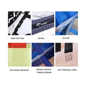 Factory Wholesale Oversize Recyclable <b>Nylon</b> Woven <b>Bag</b> Zipper Closure Double <b>Shoulder</b> Handles for Grocery Shopping Travel Custom - Product Image 5