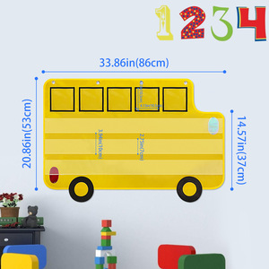 Large School Bus Shaped <b>Pocket</b> Charts for Kids, Back to School Supplies, Classroom Decor Hanging <b>Pocket</b> Charts - Product Image 3