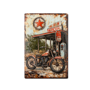 Letrero Decorativo de Estilo Americano, Vintage, con Impresión UV, Rectangular, con Temática de Motocicletas, para Colgar en la Pared de Bares, Pubs y Cafeterías - Product Image 3