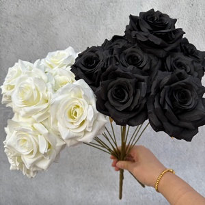 PT-R141 vente en gros de haute qualité 9 têtes bouquet de fleurs en soie fleur artificielle bouquet de roses fournisseur de <span class=keywords><strong>jardin</strong></span> - Product Image 1