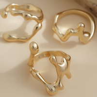 Ensemble de 3 bagues ouvertes en métal pour femmes, empilables et tendance, accessoires de main pour femmes, bijoux de mode.
