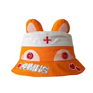 맞춤형 로고 3D 만화 모양의 귀 어부 남여 공용 순면 자수 인쇄 캐주얼 낚시 양산 모자 - Product Image 3