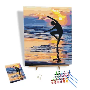 Sayılar tarafından Diy boyama Modern sahil bale 3d baskı boya numaraları ev dekor hediyeler dekorasyon sanat Cr