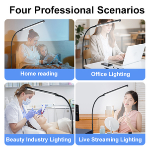 Lampe de sol LED en aluminium pour <span class=keywords><strong>architecte</strong></span> professionnel, pour le travail de bureau, éclairage de tâche, gradation progressive, design ergonomique, hauteur réglable - Product Image 2