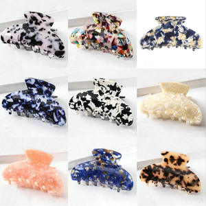 دبوس شعر كبير من السلحفاة من البلاستيك والرخام مشابك بسيطة كبيرة من Acrylic Acetate Clips - Product Image 3