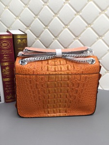 Bolso de Hombro con Solapa de Piel de Cocodrilo Naranja, Bolso de Mano de Lujo para Mujer con Correa de Cadena, Patrón de Cocodrilo para Uso Diario - Product Image 5