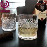 Verre à Vin Cylindrique Transparent Soufflé à la Main, Style Américain, Créatif, Gaufré, de Luxe, à Base Lourde