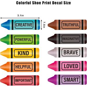 Calcomanías inspiradoras con estampado de crayones para el suelo, frase motivacional colorida para el aula, oficina, guardería, fiesta, pared, decoración de escaleras - Product Image 2