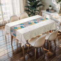 Nappe de table rectangulaire jetable en PVC imprimé gris foncé à motif subtil RNPT pour restaurant