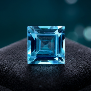 Topaze bleu ciel naturelle 16mm coupe carrée prix d'usine de gros pierre précieuse en vrac à facettes de haute qualité par carat certifié IGI - Product Image 2