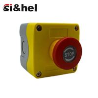 Botón de Paro de Emergencia Mecánico con Cabeza de Champiñón Si&hel de 22 mm, 10 A, Combinación de Control Industrial SPST 1NO1NC, 660 V, Plástico ABS