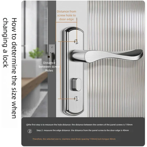 Stainless Steel Modern Bathroom & <b>Bedroom</b> Door <b>Lock</b> Set <b>with</b> Remote Control Includes <b>Key</b> 25/30/35/40/45/50mm Locking Tongue - Product Image 2