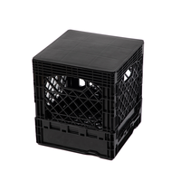 Caisse en plastique pliable robuste de 16 litres avec couvercle, caisse pliable pour le transport de fruits, légumes, bière, vin, produits agricoles, lait