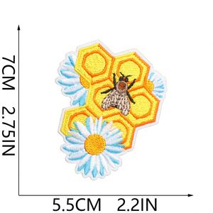 Iron-On Embroidery Yellow Bee Family Bee Honeycomb Design <b>Patch</b> for Clothing Bags Large <b>Jacket</b> <b>Patch</b> - Product Image 4