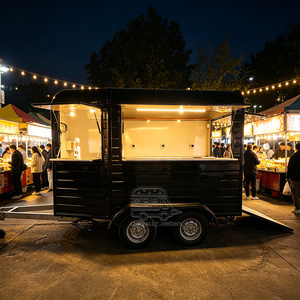 Remolque elegante con ventana de servicio y almacenamiento para restaurantes de servicio rápido, tipo Horse Box Food Truck - Product Image 2