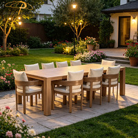 Meubles d'extérieur modernes en aluminium pour 10 personnes, tables et chaises, ensemble de table à manger de jardin pour cour
