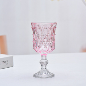 Gobelet à vin <span class=keywords><strong>transparent</strong></span> classique de luxe sans plomb, grande capacité 195-360 ml, motifs variés, verres roses durables pour mariages - Product Image 3