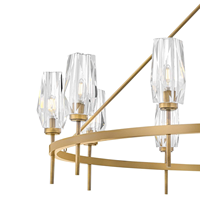 Lustre en cristal noir de luxe de haute qualité fabriqué aux États-Unis par des fabricants modernes, 12 têtes en forme d'anneau, en métal