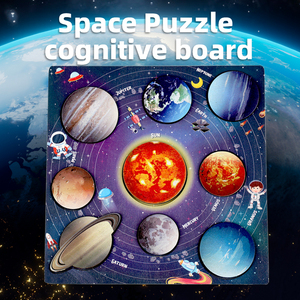 Puzzle del Sistema Solare in Legno, Gioco Educativo Montessori con 8 Pianeti, Gioco di Abbinamento Astronomico per Bambini - Product Image 2