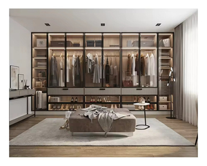 <span class=keywords><strong>Dressing</strong></span> autoportant <span class=keywords><strong>de</strong></span> <span class=keywords><strong>luxe</strong></span> au design moderne avec éclairage LED intégré pour chambre à coucher - Product Image 6