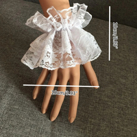 Manchettes en dentelle noire Lolita, manches à volants florales, élégantes, en dentelle élastique, style vintage, pour femmes, pour les goûters