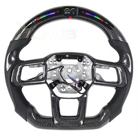 Volant en fibre de carbone forgée Red Flake pour Ford Mustang GT500 Shelby 2023 2024 2025, accessoire intérieur en cuir