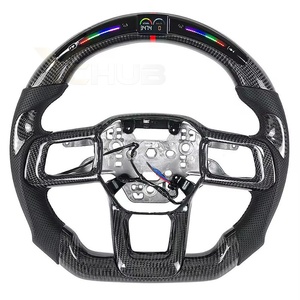 Volante de Fibra de Carbono Forjado con Detalles Rojos para Ford Mustang GT500 <span class=keywords><strong>Shelby</strong></span> 2023 2024 2025, Accesorio Interior de Cuero - Product Image 1