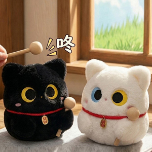 <strong>Plush</strong> Wooden Fish <strong>Cat</strong> Stress Relief Toy / Zen <strong>Cat</strong> <strong>Plush</strong> Claw Machine Customized Custom <strong>Plush</strong> Toys Low Moq Plushie Custom Design - Product Image 2