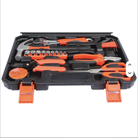 Boîte à outils portable multifonctionnelle pour le travail du bois à domicile, 45 pièces, ensemble d'outils à main, boîte rigide en acier au carbone, OEM, garantie de 3 ans