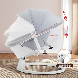 Auto <b>Rocking</b> Baby <b>Bassinet</b> with Remote Control Electric Infant Swing with Canopy and Mosquito Net for Newborn - Product Image 6