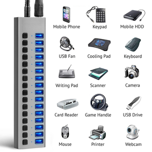 Cho Acasis công nghiệp <span class=keywords><strong>USB</strong></span> <span class=keywords><strong>3.0</strong></span> Splitter với tích hợp độc lập Power Adapter tốc độ cao 5gbps trong kho - Product Image 6